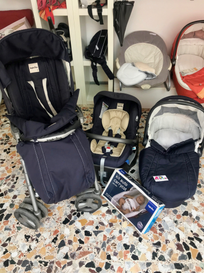 TRIO ZIPPY FREE INGLESINA BLU NAVY + ZANZARIERA + KIT SICUREZZA