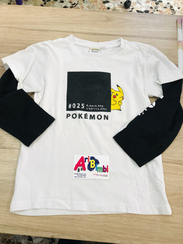 MAGLIETTA POKEMON 6-7 ANNI, MANICHE LUNGHE