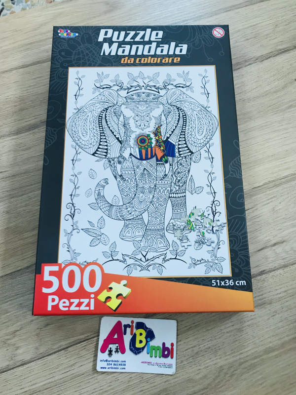 PUZZLE MANDALA DA COLORARE, 500 PEZZI