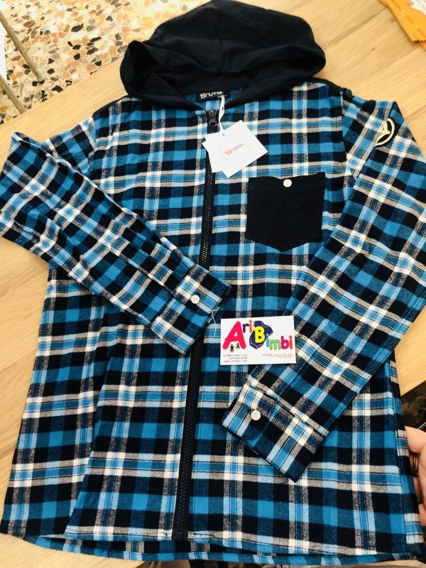 BRUMS CAMICIA QUADRATO FULL ZIP CON CAPPUCCIO 4 ANNI