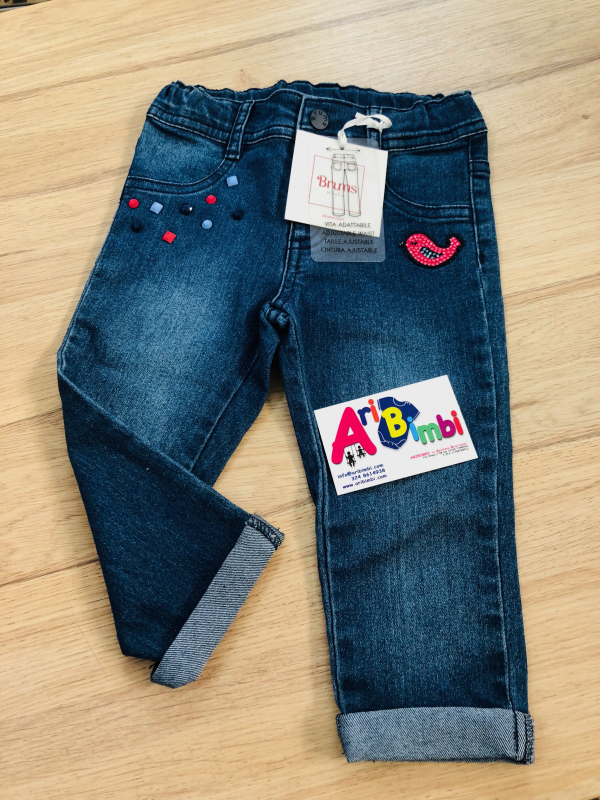 BRUMS, PANTALONE DENIM EL. C/PIETRE 12 mesi