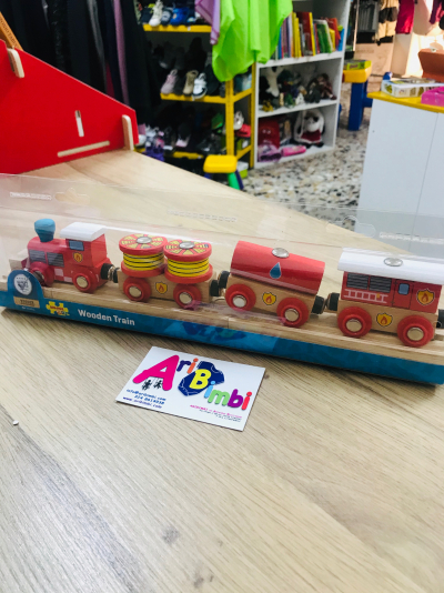 LOCOMOTIVA POMPIERI IN LEGNO - BIGJIGS TOYS