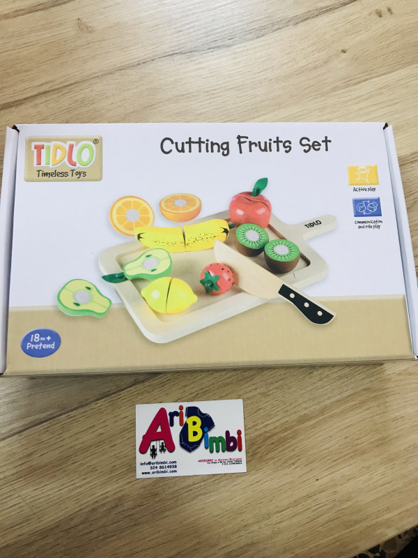 FRUTTA DA TAGLIARE IN LEGNO CON VASSOIO, BIGJIGS TOYS