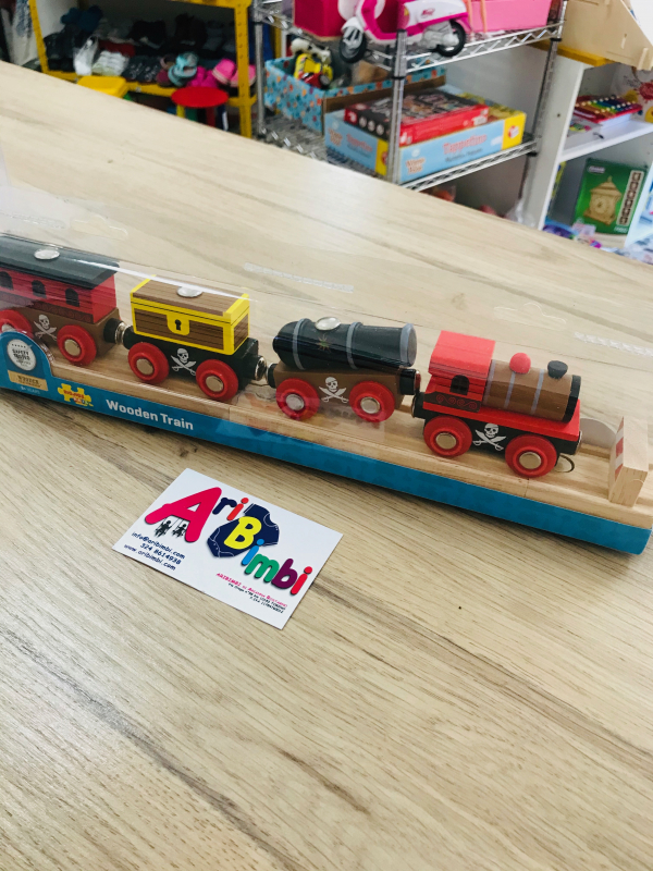 LOCOMOTIVA PIRATI IN LEGNO - BIGJIGS TOYS