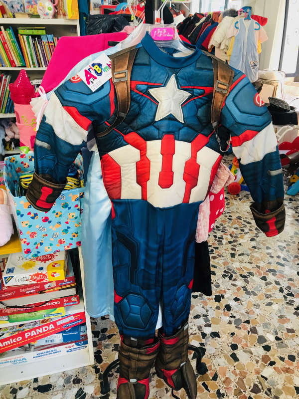 COSTUME CARNEVALE CAPITAN AMERICA 7-8 ANNI