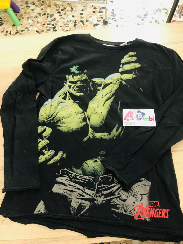 MAGLIETTA MARVEL HULK ZARA BOYS 11-12 ANNI, MANICHE LUNGHE 