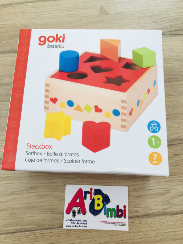 CUBO IN LEGNO CON FORME DA 12 mesi - GOKI - NUOVO CUBO IN LEGNO CON FORME DA 12 mesi - GOKI - NUOVO