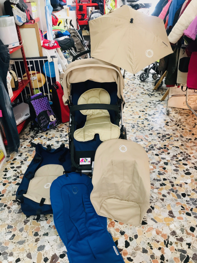 DUO BUGABOO CAMELEON CON PEDANA SECONDO BIMBO, OMBRELLO, BORSA BUGABOO, RICAMBIO PASSEGGINO