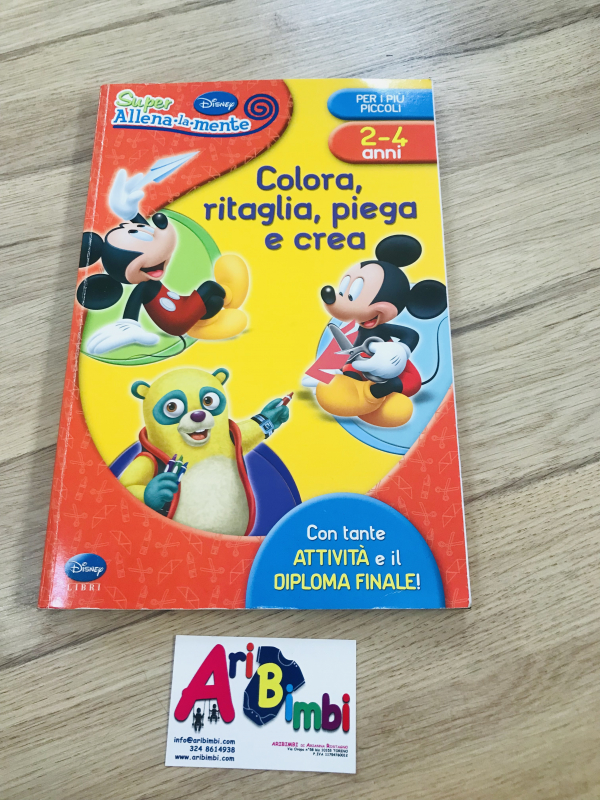 COLORA, RITAGLIA, PIEGA E CREA CON TOPOLINO, NUOVO