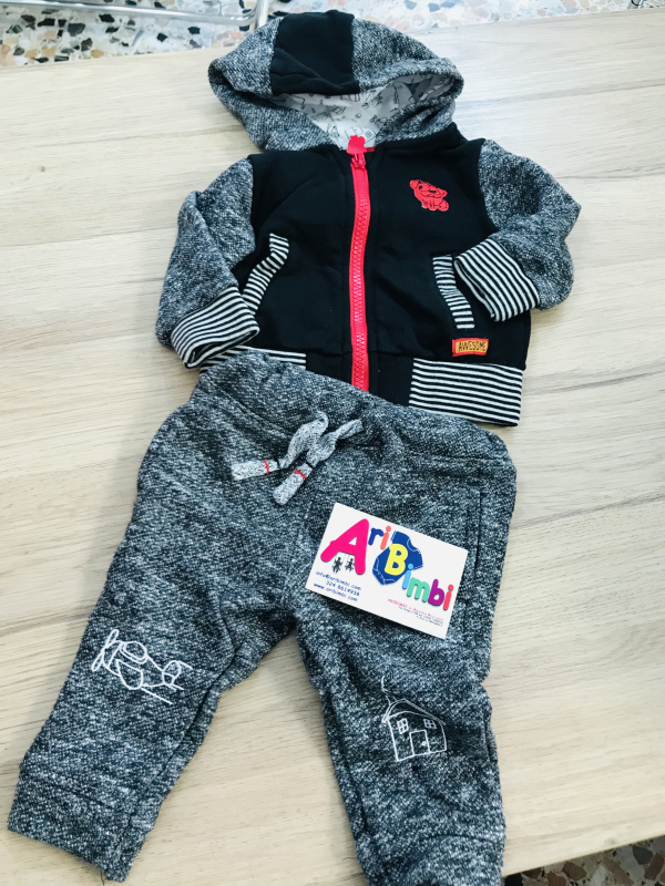 COMPLETO BLU KIDS FELPA E PANTALONI 3-6 mesi