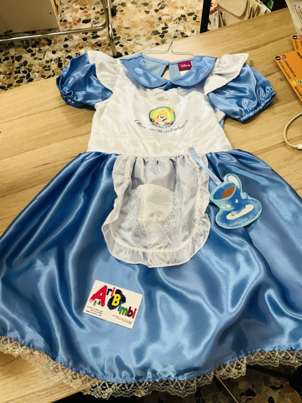 COSTUME ALICE IN WONDERLAND DISNEY 5-6 ANNI, PARI AL NUOVO