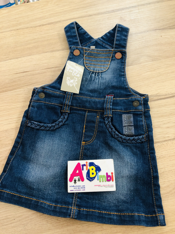 VESTITO JEANS GRAIN DE BLE 12 mesi - NUOVA