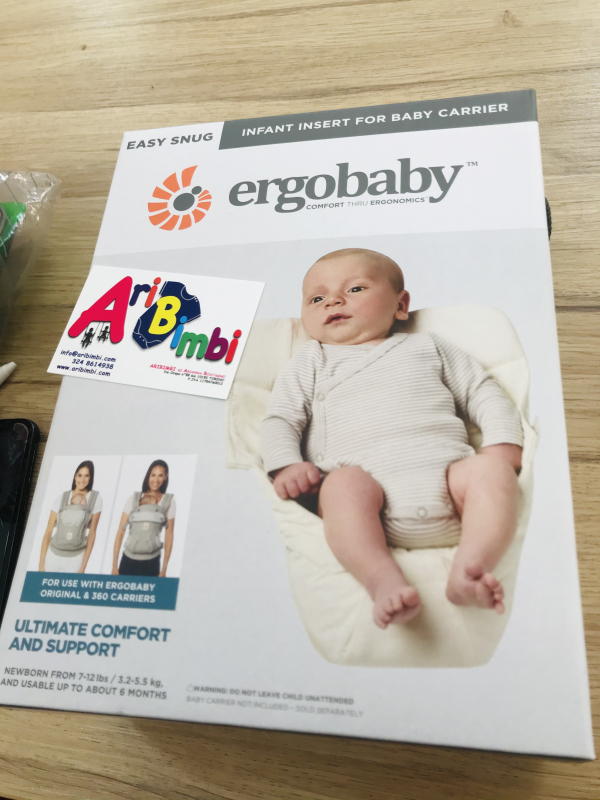 ERGOBABY INSERTO RIDUTTORE EASY SNUG ORIGINAL NATURALE, PARI AL NUOVO